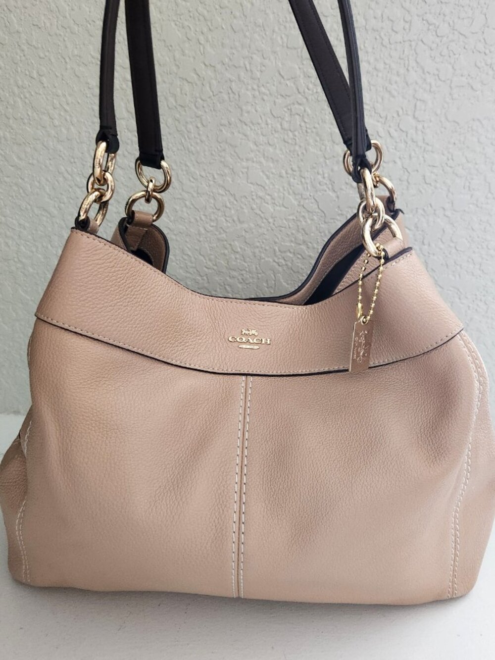 Euc Coach Lexy Tan Leather Shoulder Bag Purse